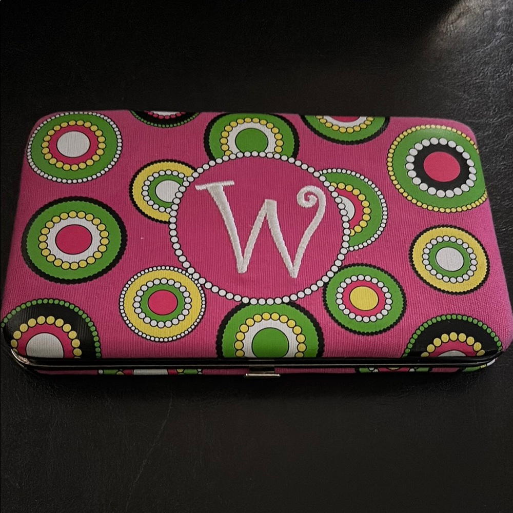Pink and Green Patterned Clutch